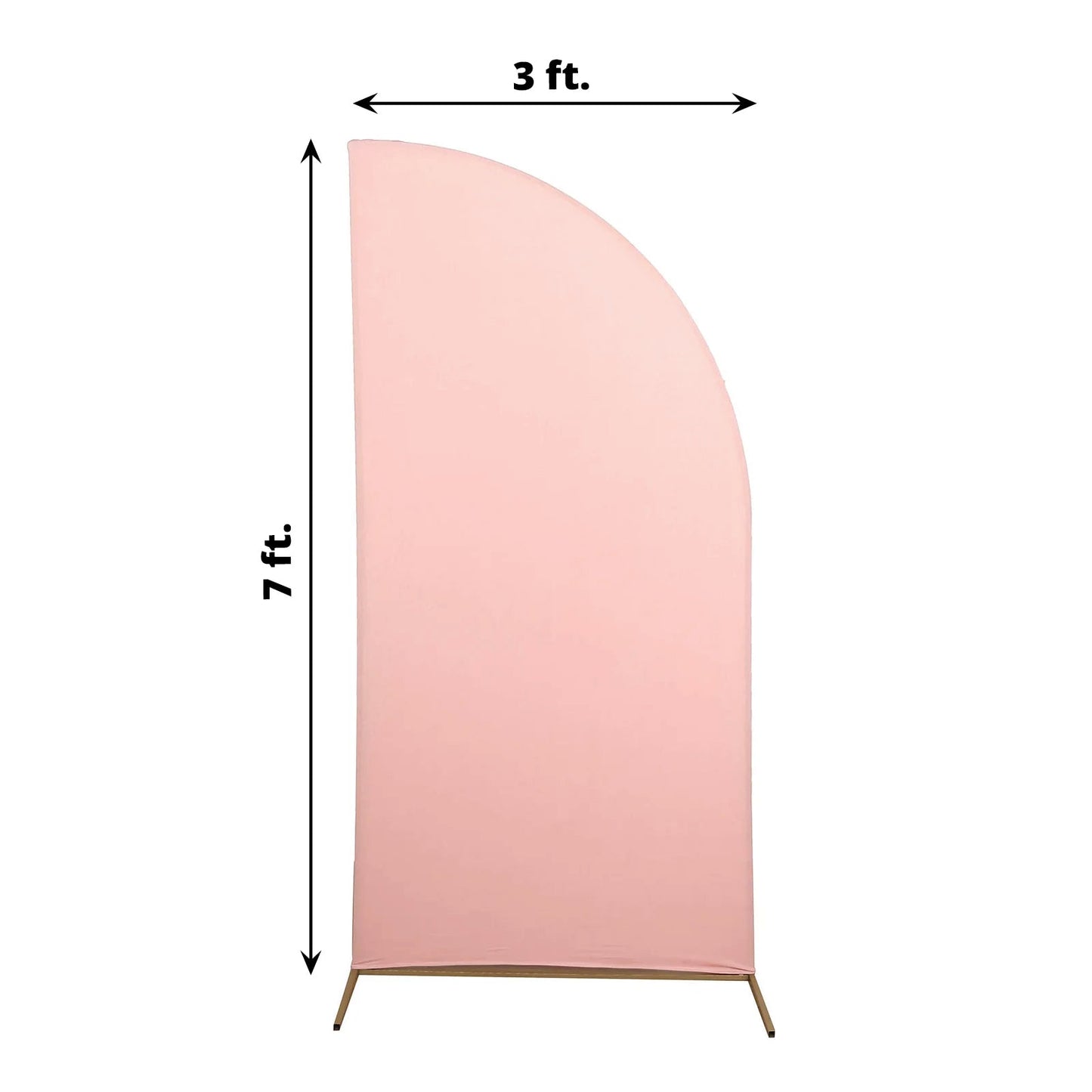 7ft Matte Dusty Rose Fitted Spandex Half Moon Wedding Arch Cover