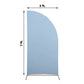 7ft Matte Dusty Blue Fitted Spandex Half Moon Wedding Arch Cover