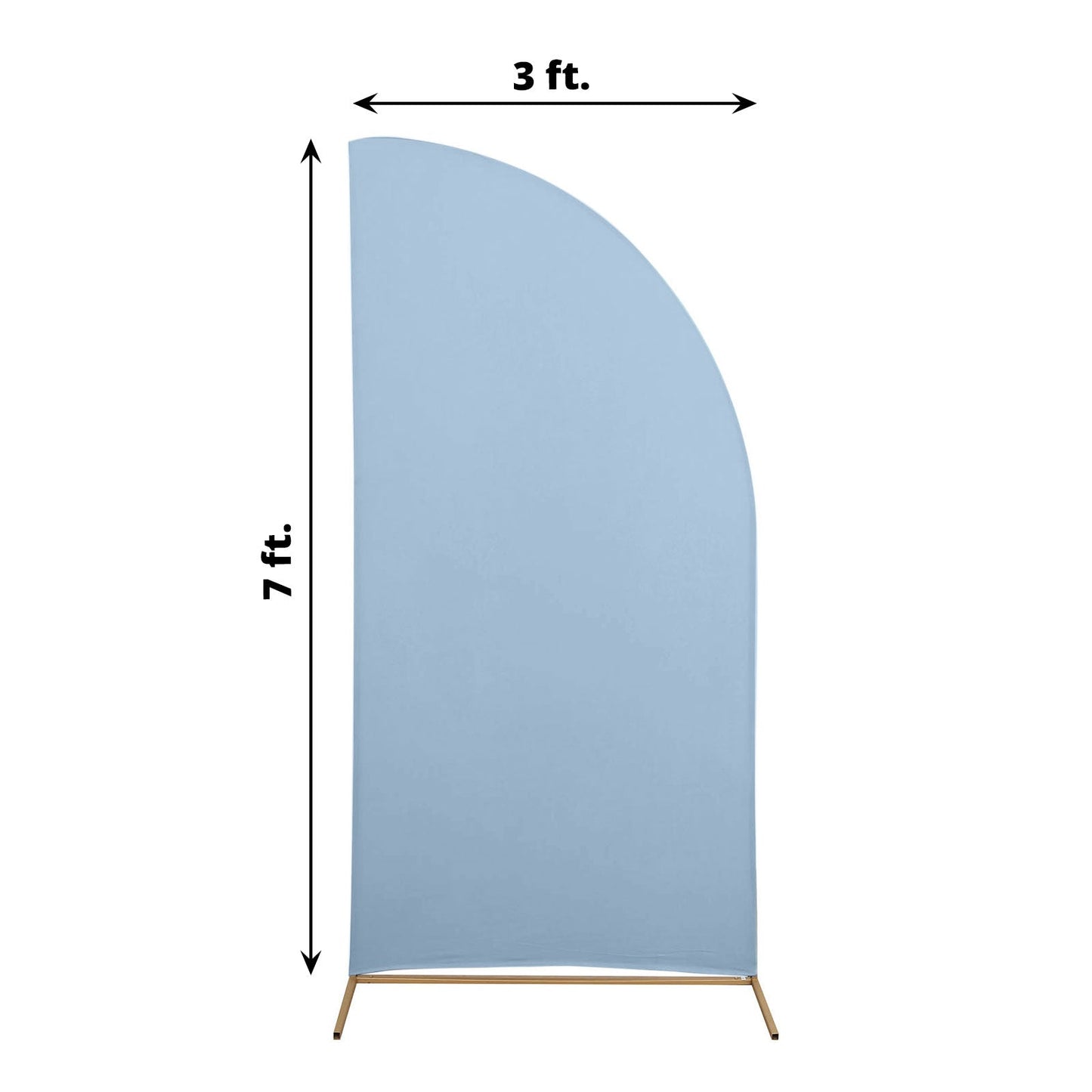 7ft Matte Dusty Blue Fitted Spandex Half Moon Wedding Arch Cover