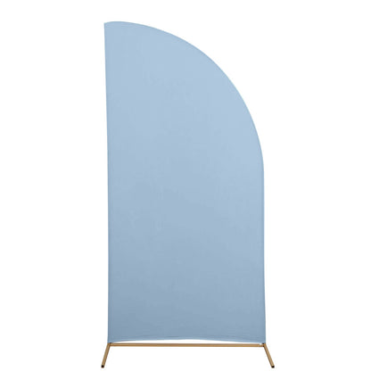 7ft Matte Dusty Blue Fitted Spandex Half Moon Wedding Arch Cover