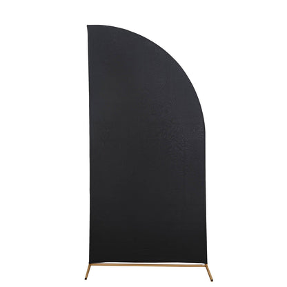 7ft Matte Black Fitted Spandex Half Moon Wedding Arch Cover