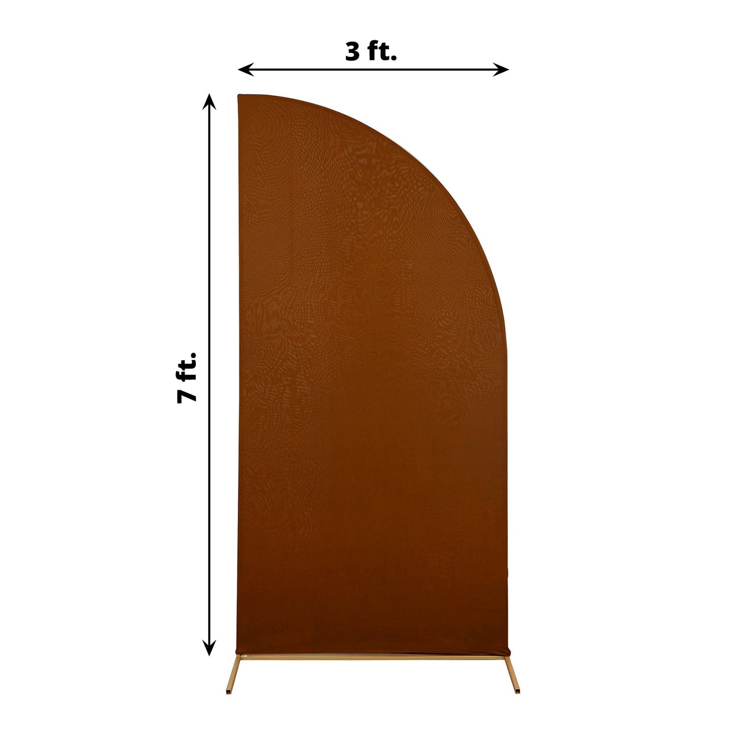 7ft Cinnamon Brown Fitted Spandex Half Moon Wedding Arch Cover