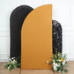 7ftx3ft Matte Gold Fitted Spandex Half Moon Wedding Arch Cover, Custom Fit Chiara Backdrop Stand Cover