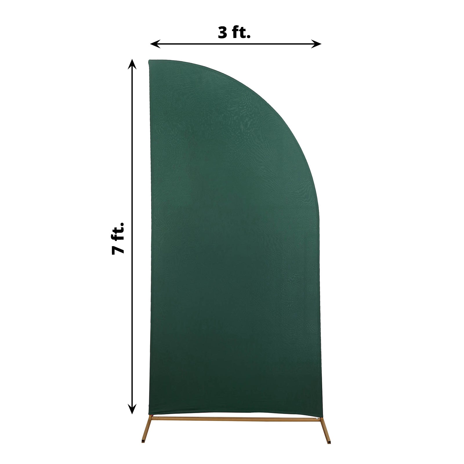 7ft Matte Hunter Emerald Green Fitted Spandex Half Moon Wedding Arch Cover