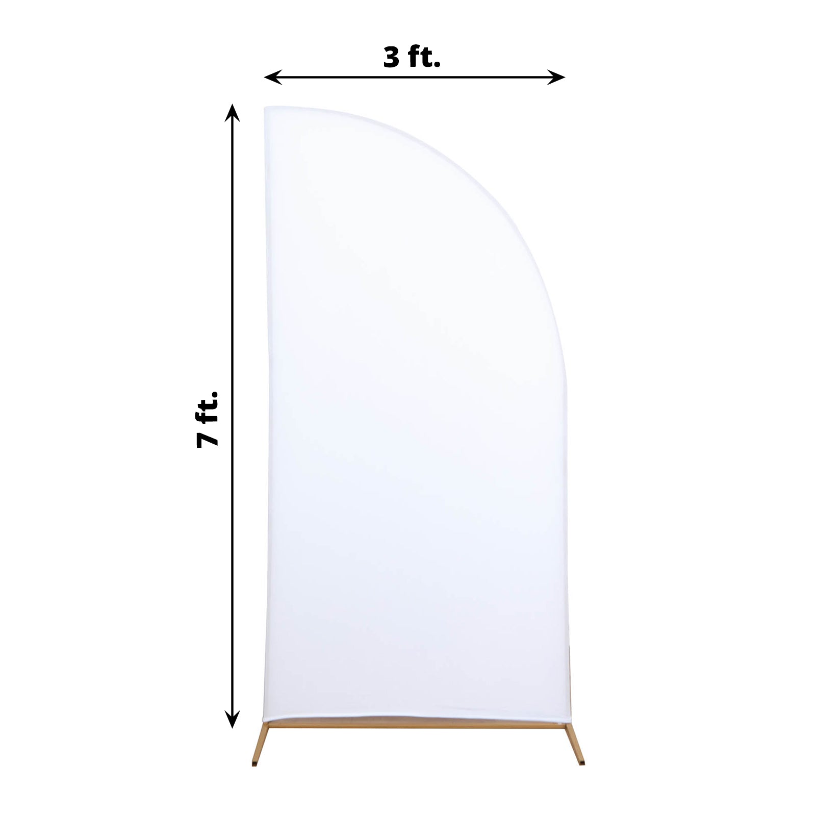 7ft Matte White Fitted Spandex Half Moon Wedding Arch Cover