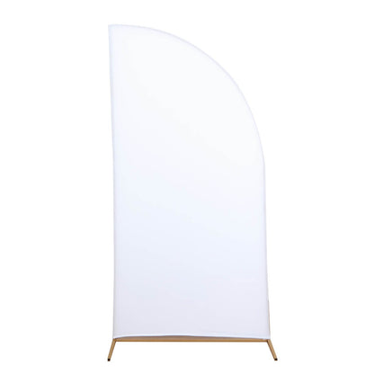 7ft Matte White Fitted Spandex Half Moon Wedding Arch Cover