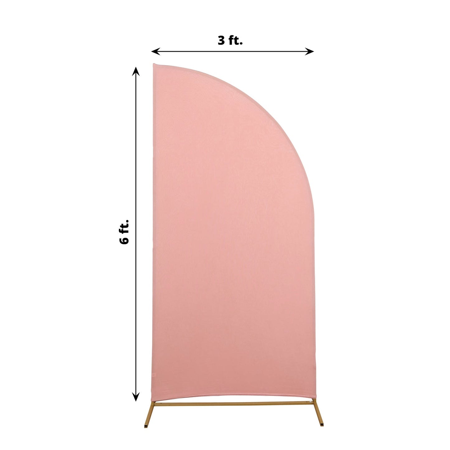 6ft Matte Dusty Rose Fitted Spandex Half Moon Wedding Arch Cover, Custom Fit Chiara