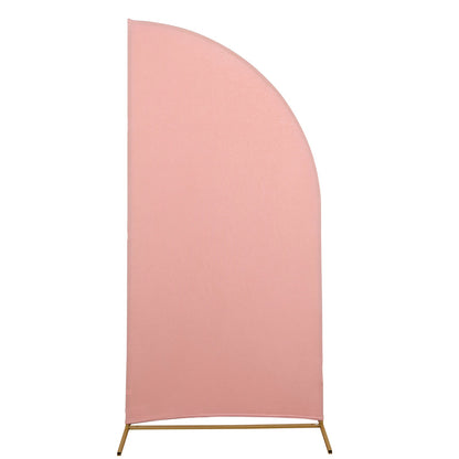 6ft Matte Dusty Rose Fitted Spandex Half Moon Wedding Arch Cover, Custom Fit Chiara

