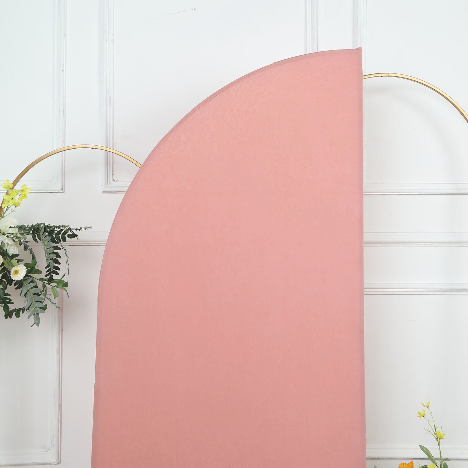 6ft Matte Dusty Rose Fitted Spandex Half Moon Wedding Arch Cover, Custom Fit Chiara
