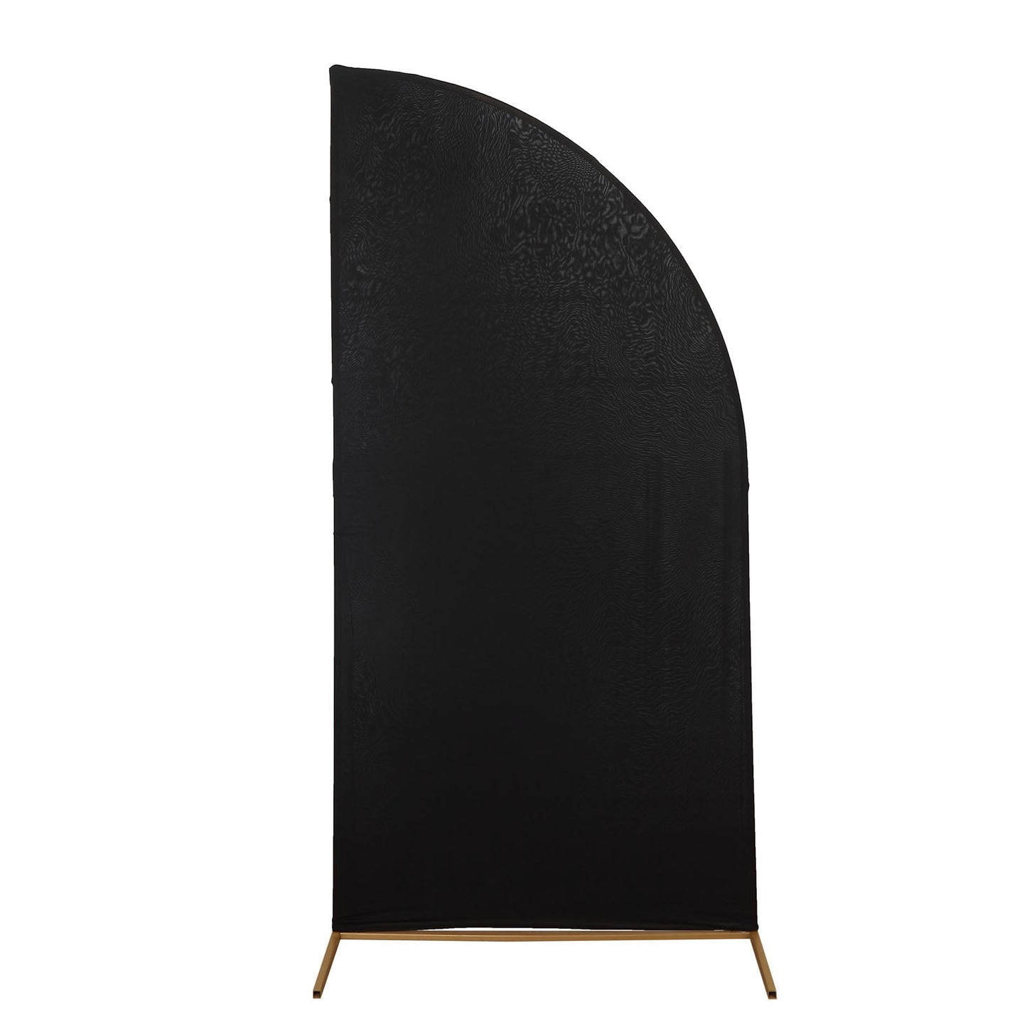 6ft Matte Black Fitted Spandex Half Moon Wedding Arch Cover, Custom Fit Chiara Backdrop Stand Cover