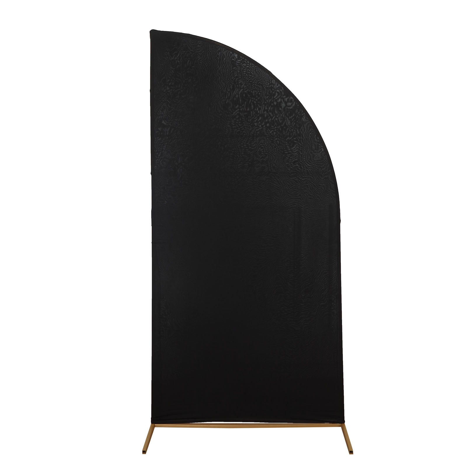 6ft Matte Black Fitted Spandex Half Moon Wedding Arch Cover, Custom Fit Chiara Backdrop Stand Cover