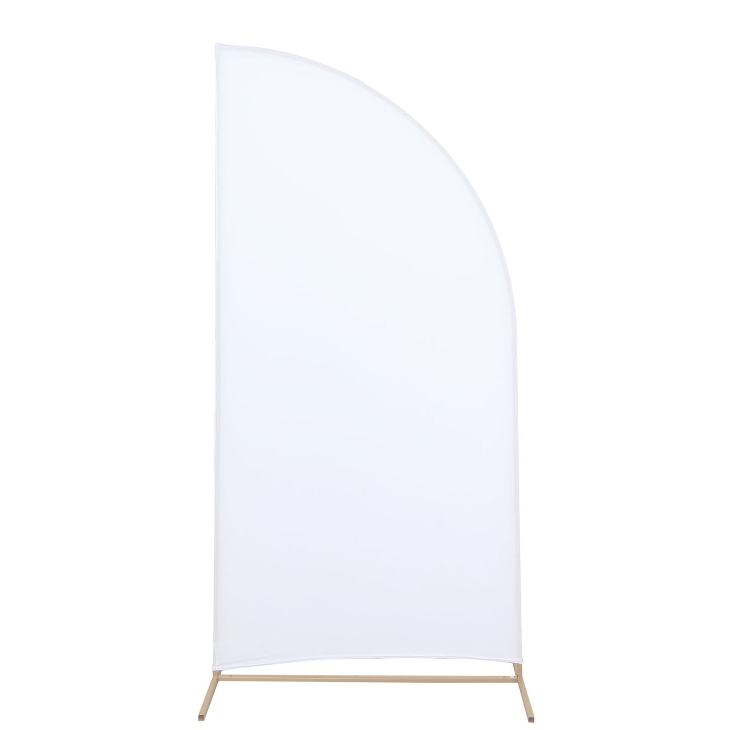 6ft Matte White Fitted Spandex Half Moon Wedding Arch Cover, Custom Fit Chiara Backdrop Stand Cover
