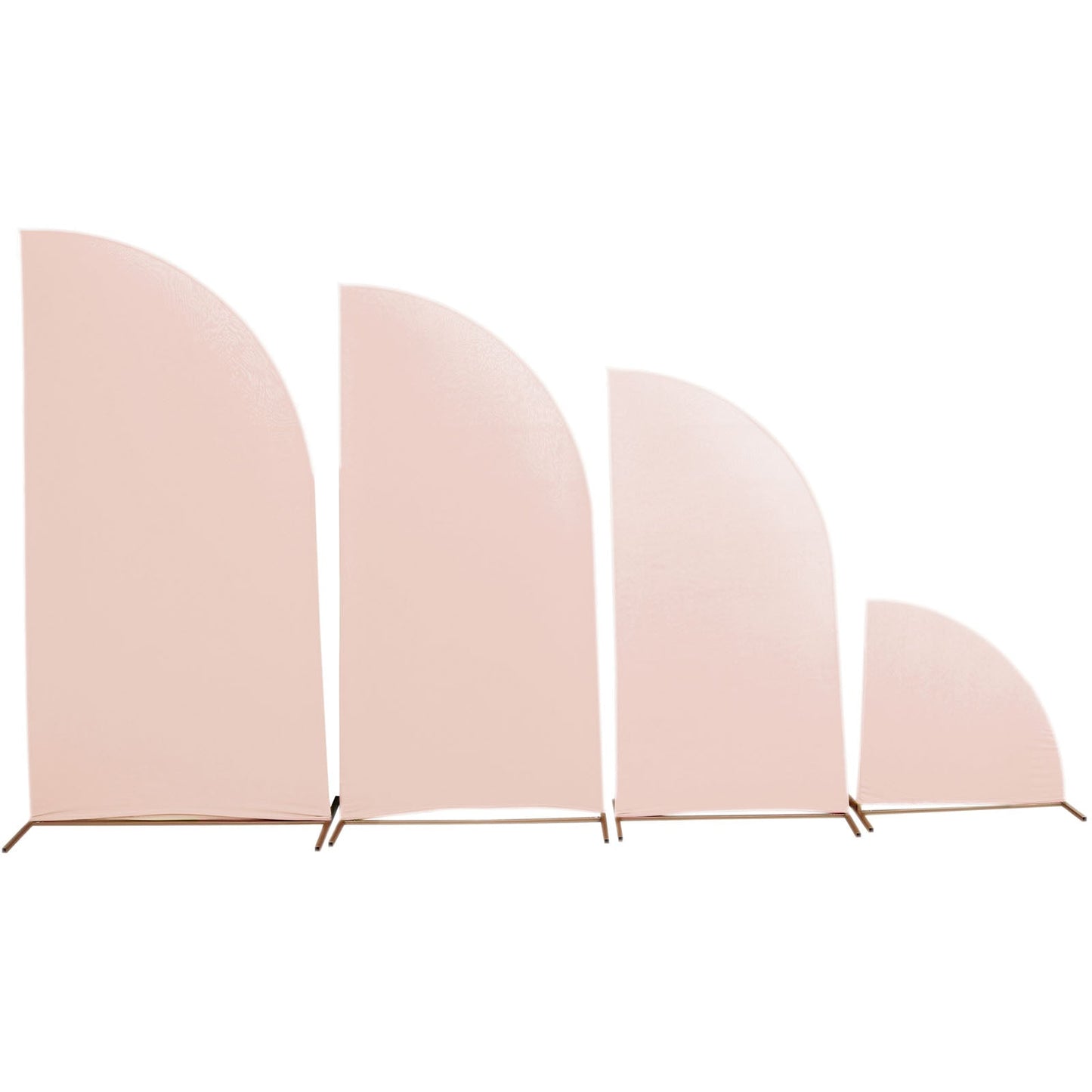 Set of 4 | Matte Blush Rose Gold Fitted Spandex Half Moon Wedding Arch Covers