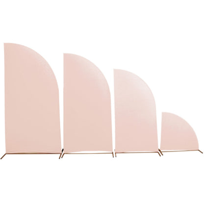 Set of 4 | Matte Blush Rose Gold Fitted Spandex Half Moon Wedding Arch Covers