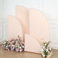 Set of 4 Matte Blush Spandex Half Moon Chiara Backdrop Stand Covers, Custom Fitted Wedding Arch Covers - 2.5ft,5ft,6ft,7ft