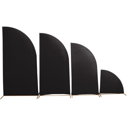 Set of 4 | Matte Black Fitted Spandex Half Moon Wedding Arch Covers, Custom Fit Chiara
