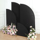 Set of 4 | Matte Black Spandex Half Moon Chiara Backdrop Stand Covers, Custom Fitted Wedding Arch Covers - 2.5ft,5ft,6ft,7ft
