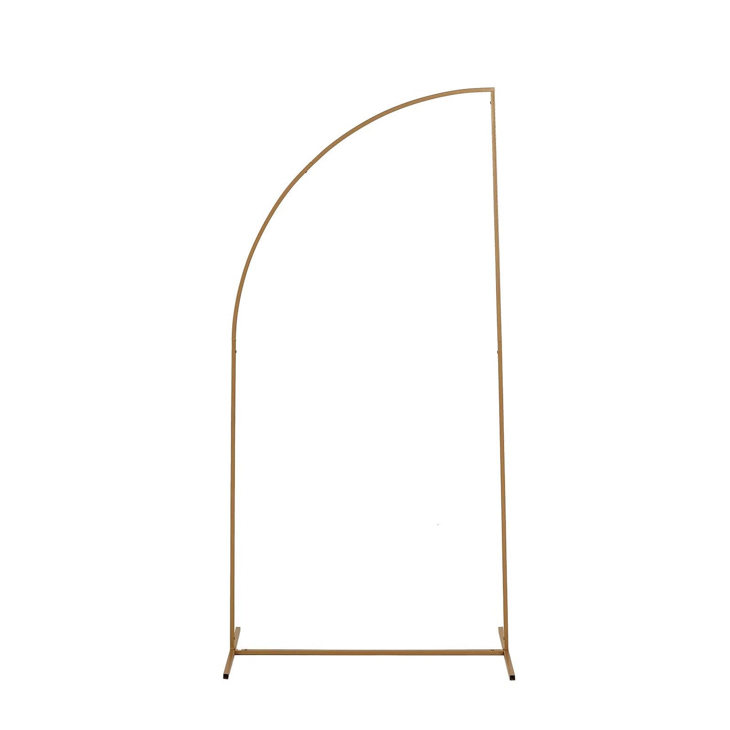 5ft Gold Metal Wedding Arch Chiara Backdrop Stand, Half Moon Floral Frame Arbor Display#whtbkgd