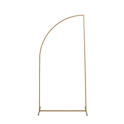5ft Gold Metal Wedding Arch Chiara Backdrop Stand, Half Moon Floral Frame Arbor Display#whtbkgd