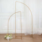 5ft Gold Metal Wedding Arch Chiara Backdrop Stand, Half Moon Floral Frame Arbor Display