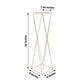 32" Gold Geometric Crisscross Metal Frame Centerpiece Flower Stand