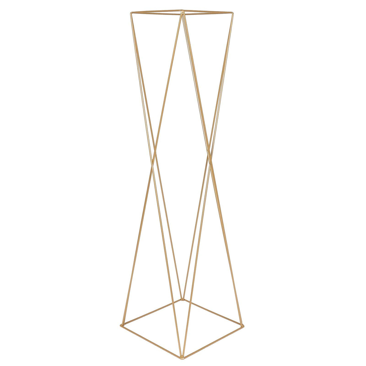 2 pk 32in Gold Geometric Pedestal Stands | TCFLinen