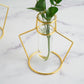 2 Pack | 6.5inch Geometric Gold Metal Frame Test Tube Vase Flower Stands