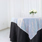 Iridescent Blue Duchess Sequin 60 Inch x 60 Inch Square Table Overlay