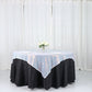60 Inch x 60 Inch Sequin Square Table Overlay Iridescent Blue Duchess