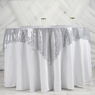 Versatility of the Silver Duchess Sequin Table Overlay