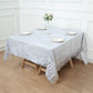 Silver sequin table overlay topper for elegant decor.