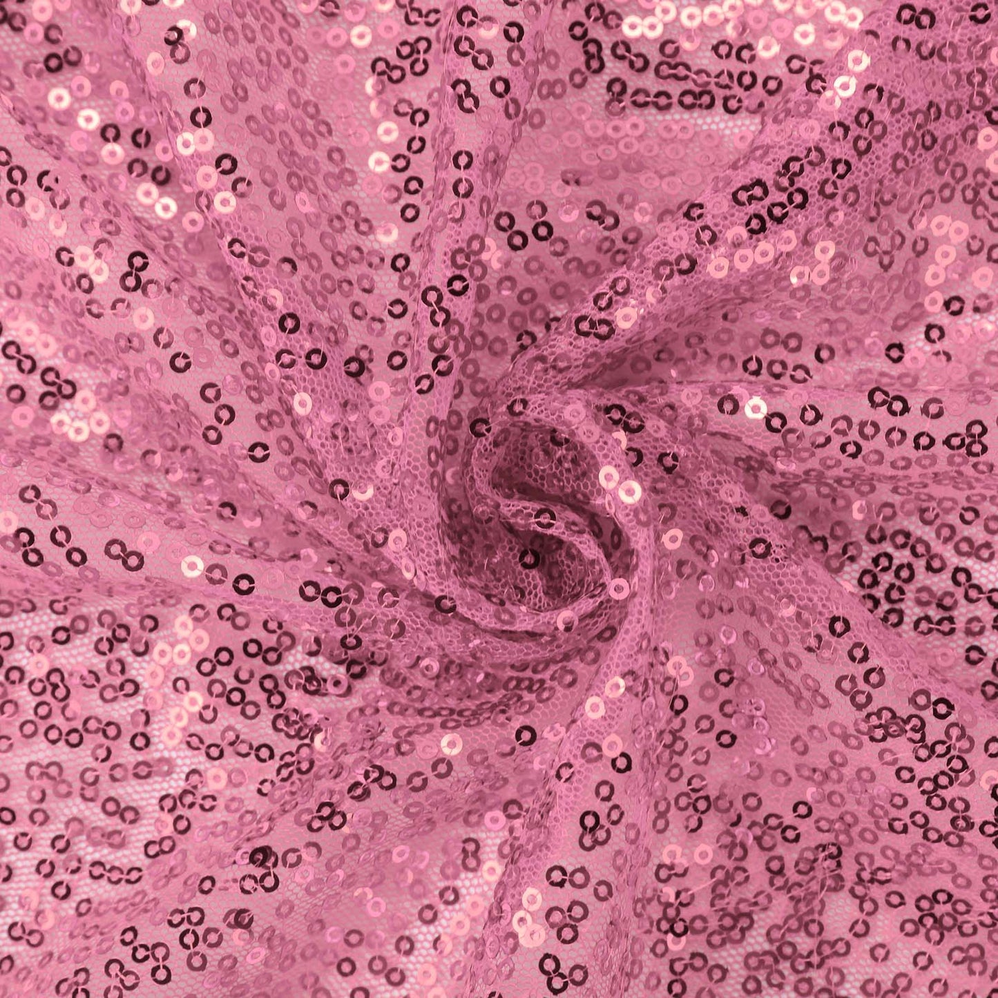 Pink Sequin Square Table Overlay 72 Inch x 72 Inch