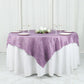 72"x72" Violet Amethyst Accordion Crinkle Taffeta Table Overlay, Square Tablecloth Topper