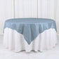 Dusty Blue Square Taffeta Accordion Crinkle Table Overlay 72 Inch x 72 Inch 