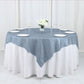 72"x72" Dusty Blue Accordion Crinkle Taffeta Table Overlay, Square Tablecloth Topper