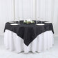 72"x72" Black Accordion Crinkle Taffeta Table Overlay, Square Tablecloth Topper
