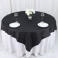 72 Inch x 72 Inch Square Table Overlay in Black Crinkle Taffeta Fabric