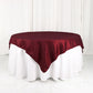 Accordion Crinkle Taffeta Square Burgundy Table Overlay 72 Inch x 72 Inch 