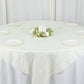 72 Inch x 72 Inch Ivory Accordion Crinkle Taffeta Material Table Overlay 