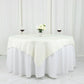 Accordion Crinkle Taffeta Square Ivory Table Overlay 72 Inch x 72 Inch 