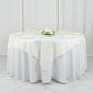 Crinkle Taffeta Accordion Ivory Square Table Overlay 72 Inch x 72 Inch 