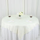 72"x72" Ivory Accordion Crinkle Taffeta Table Overlay, Square Tablecloth Topper