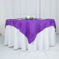 72inch x 72inch Purple Accordion Crinkle Taffeta Table Overlay, Square Tablecloth Topper