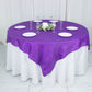 72inch x 72inch Purple Accordion Crinkle Taffeta Table Overlay, Square Tablecloth Topper
