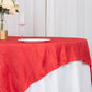72inch x 72inch Red Accordion Crinkle Taffeta Table Overlay, Square Tablecloth Topper