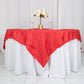 72"x72" Red Accordion Crinkle Taffeta Table Overlay, Square Tablecloth Topper