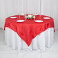 72inch x 72inch Red Accordion Crinkle Taffeta Table Overlay, Square Tablecloth Topper