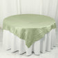 Crinkle Taffeta 72X72 Inch Sage Square Table Overlay Tablecloth Topper