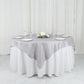 72"x72" Silver Accordion Crinkle Taffeta Table Overlay, Square Tablecloth Topper