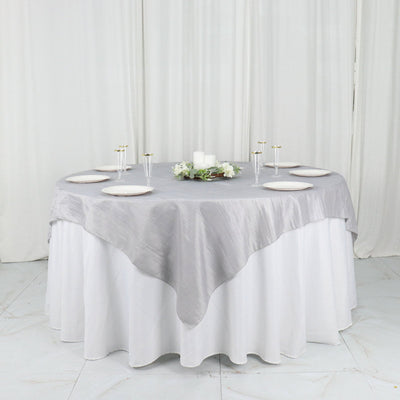 Luxurious Texture of the Silver Accordion Crinkle Taffeta
